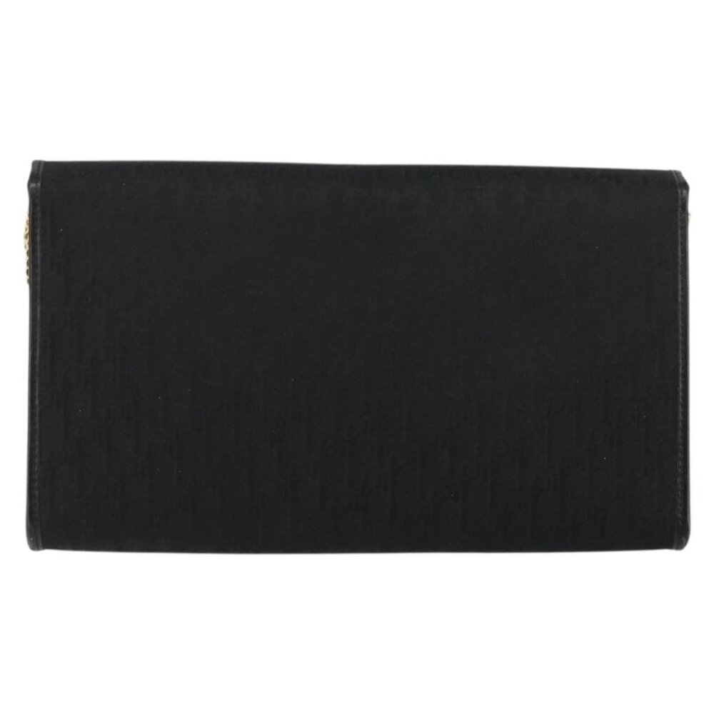 Christian Dior Trotter Canvas Chain Shoulder Bag Black Gold Auth - Picture 3 of 15